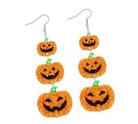 Scary Stacked Skull Bat Earrings Lightweight Acrylic Bra Ear Jewelry Halloween Party Daily Wear Gothic Ear Accessories, フリーサイズ