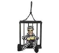 Scary Talking Prisoner with Motion Sensor and Red-eyes Screaming Animated Halloween Decorations, Animatronics Pranks, Halloween Decor Props Pranks for Kids Adults No Battery scary talking prisoner