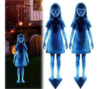 Scary Twins Halloween Yard Sign Stakes,Scary Zombie Lawn Sign for Outdoor Trick-or-Treating Party Supplies Graves Cemetery Decor