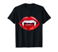 Scary Vampire Fangs Lips Teeth Blood Dracula Halloween T-Shirt