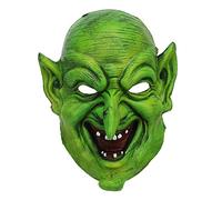 Scary Witch Mask with Elastic Band Green Face Goblin Elf Ears Cosplay Fancy Costume Mask Horror Halloween Masks for Women Men Long Face Witch Mask Carnival Dress Up Themed Party Prank Stage Props
