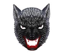 Scary Wolf Mask Masquerade Animal Face Mask Demon Skull Head Horror Werewolf Costume Cosplay Halloween Masks for Men Women Festival Performance Carnival Party Props (Red Blood Fangs Wolf Mask)