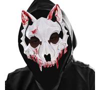 Scary Wolf Skull Mask Bloody Wolf Werewolf Animal Mask Realistic Devil Horror Skeleton Adult for Halloween Party Cosplay