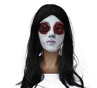 Scary Woman Headwear Long Hair Scary Woman Headpiece Halloween Party Cosplays Costume Creepier Headgear Head Horror Prop Creepier Party Cosplays Costume Headwear Prop Women Head Gear Scary Crying With