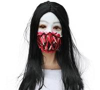 Scary Woman Headwear Long Hair Scary Woman Headpiece Halloween Party Cosplays Costume Creepier Headgear Head Horror Prop Creepier Party Cosplays Costume Headwear Prop Women Head Gear Scary Crying With
