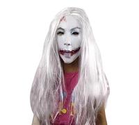 Scary Woman Headwear Long Hair Scary Woman Headpiece Halloween Party Cosplays Costume Creepier Headgear Head Horror Prop Creepier Party Cosplays Costume Headwear Prop Women Head Gear Scary Crying With