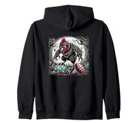 Scary Zombie Demon Chicken Easter Horror Zip Hoodie