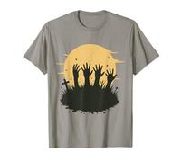 Scary Zombie Hands Full Moon Horror Halloween Spooky Season T-Shirt