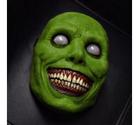 Scary Zombie Mask Set, Halloween Costume Accessory, Creepy Clown & Demon Design, Lightweight & Breathable Plastic, Haunted House Party Essential (Green Exorcist)