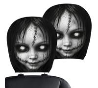 Scary1 Headrest Covers for Cars 2-Piece Spooky Washable Halloween Decor1
