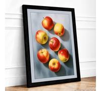 Scattered Apples Framed Wall Art Print A3 Black