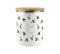 Scattered Bees Bread Flour Canister - Bumblebee Large Enamel Home Baking Storage Container/Gifts for Bee Lovers