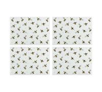Scattered Bees Placemat Set - Flying Bumblebees Table Mats Gift With Non-Slip Feet 4pk