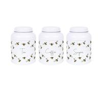 Scattered Bees Tea, Coffee & Sugar Canisters - Small Kitchen Storage Tins