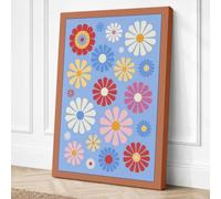Scattered Blooms Modern Canvas Wall Art Print 24x16 Inch (61 x 41 cm)
