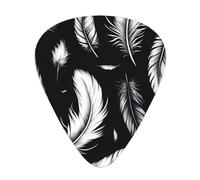Scattered-Floating-Feather 12 Pack Guitar Picks With 3 Thicknesses And Storage Box, Abs Plectrums For Electric Bass Guitar Players
