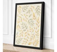 Scattered Foliage Botanical Canvas Wall Art Print 18x12 Inch