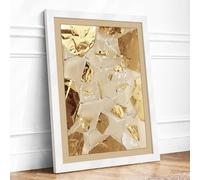 Scattered Fragments Abstract Framed Wall Art Print A2 (59.4×42cm) White, Wall Decor for Living Room, Bedroom, Office & Home, Ready to Hang, Art Gift