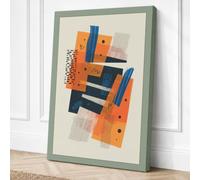 Scattered Geometry Geometric Canvas Wall Art Print 24x16 Inch