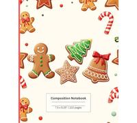 Scattered Gingerbread Cookies Notebook for Kids - Christmas Holiday Writing Journal | School Supply Gift | 110 Pages