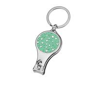 Scattered Green Hearts on Mint Nail Clippers Toenail Clipper Cutters Professional Nail Trimmer Nail Cuticle Cutter for Women Men