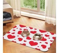 Scattered Heart,Waterproof Pet Feeding Mat,PU Leather Placemats for Cat Dog Water Bowl,Food Mats,30x45cm