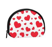 Scattered Heart, Women's Storage Bag Shell Makeup Bag Small Coin Purse Shell Change Pouch
