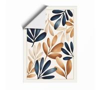 Scattered Leaf Pattern Botanical Unframed Wall Art Print A3 (42×29.7cm), Wall Decor for Living Room, Bedroom, Office & Home, Art Gift