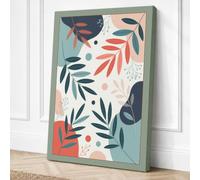 Scattered Leaves Botanical Canvas Wall Art Print 36x24 (91.4×61cm) Sage,