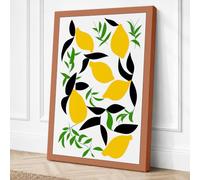 Scattered Lemons and Sprigs Canvas Wall Art Print 18x12 Inch
