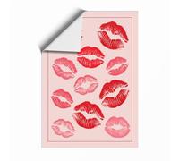 Scattered Lip Prints Modern Unframed Wall Art Print A1 (84.1×59.4cm), Wall Decor for Living Room, Bedroom, Office & Home, Art Gift