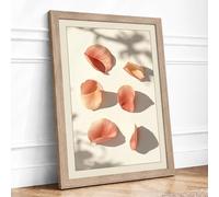 Scattered Rose Petals Botanical Framed Wall Art Print A2 (59.4×42cm) Oak, Wall Decor for Living Room, Bedroom, Office & Home, Ready to Hang, Art Gift