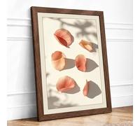 Scattered Rose Petals Botanical Framed Wall Art Print A4 (29.7×21cm) Walnut, Wall Decor for Living Room, Bedroom, Office & Home, Ready to Hang, Art Gift