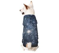Scattered Snowflakes Pet Clothes for Dogs - Soft and Warm Dog Hoodie Sweater, Suitable for Small and Medium-Sized Dogs and Cats,Black