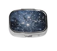 Scattered Snowflakes Print Pill Box, Compact Pill Organizer with Full-Print Design for Travel and Daily Use