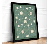 Scattered Spheres & Ferns Mid-Century Framed Wall Art Print A1 (84.1×59.4cm) Black, Wall Decor for Living Room, Bedroom, Office & Home, Ready to Hang, Art Gift