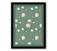 Scattered Spheres & Ferns Mid-Century Framed Wall Art Print A4 (29.7×21cm) Black, Wall Decor for Living Room, Bedroom, Office & Home, Ready to Hang, Art Gift