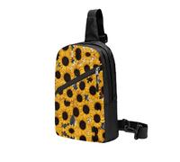 Scattered Sunflower Backpack Satchel Multi-Purpose Chest Bag Trekking Waterproof Satchel