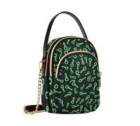 Scattered with Image Question Marks Full Of Small Green Question Marks The Angle Of The Question Mar Crossbody Bag for Women, Detachable Chain Bag Phone Purse Shoulder Handbag Wallet