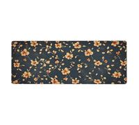 Scattered Yellow Flowersfloral Print Mousepad Laptop Keyboard Mat Large Mouse Pad With Stitched Edges Long Non-Slip Rubber Base Spring Desk Pad For Office Home Desk Decor, 31.5" X 11.8"
