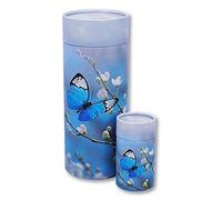 Scattering Ashes Urn, Butterfly on Blossom Scatter Tube, Eco-friendly Biodegradable Cremation Urn (Mini)