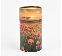 Scattering Ashes Urn, Scatter Tube, Eco-friendly Biodegradable Cremation Urn (Poppy Sunset Extra Small)