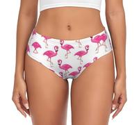 SCAUA Pink Flamingo Print Women'S Briefs Women'S Seamless Underwear Soft Stretch Briefs
