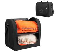 SCAVATA Large Hat Bag for Baseball Caps, Hat Organizer Bag for Traveling & Moving, Storing Snapback Cap, Portable Hat Carrier Holder Case for 20-24 Caps (Black)