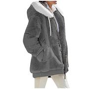 SCBFDI Black of Friday Cyber of Monday, Womens Autumn Winter Teddy Fleece Zipper Soft Fluffy Winter Thick Warm Open Front Fashionable Furry Cardigan Parka Outwear Coat Hooded Jacket