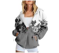 SCBFDI Women Hoodies Clearance, White Zip Up Hoodie Womens Zip Up Hoodie Women Women Sweatshirt with Chest Pocket Women's Smart White Jacket Women's Hoodies Zipped Unisex Frog Zipper Hoodie Lined