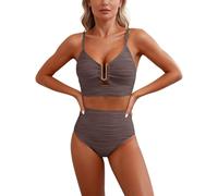 SCBFDI Womens Bikini Sets Tummy Control Holiday Wear, Swim Tanks Fashion Swimsuit for Women Light Holiday Empire Waist V Neck Slim Swimming Costumes