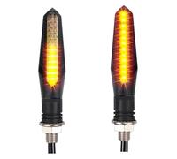 SCBSTKBGGW Motorcycle Indicators Turn Signal For Hyosung Motorcycle Lights Turn Signals Light Amber Flasher Lamp Sequential Flowing Water Indicator 12V 10mm Blinker(2 Pcs-Flow Water)