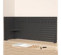 SCBTGKLN Clamp-on Desk Pegboard, Privacy Panel for Office, Pegboard Display, Desk Accessories for Office Gaming Home, No-Drill(Black,120x40cm/59 x15.7)