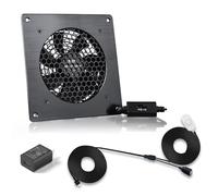 SCCCF 120mm USB Quiet Cabinets Cooling Fan System 6" with 30°C Fixed Thermostat Control, for Home Theater AV Cabinets,Plant House, pet Kennel. (Temperature Control 120mm Fan)